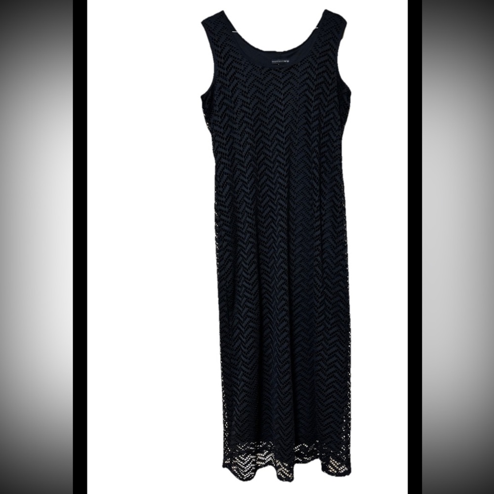 Madison Leigh Black eyelets cutout Scoop Neck Maxi Dress